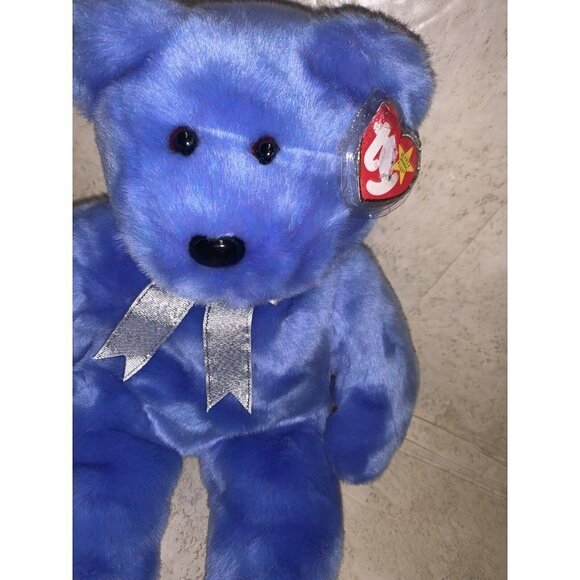 Ty Clubby II Teddy Bear Beanie Buddy Blue Club Member 90s Stuffed Plush Bundle - Picture 5 of 9